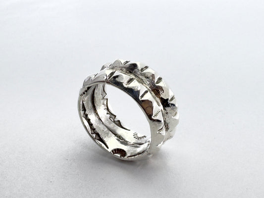 Double Band Textured Ring