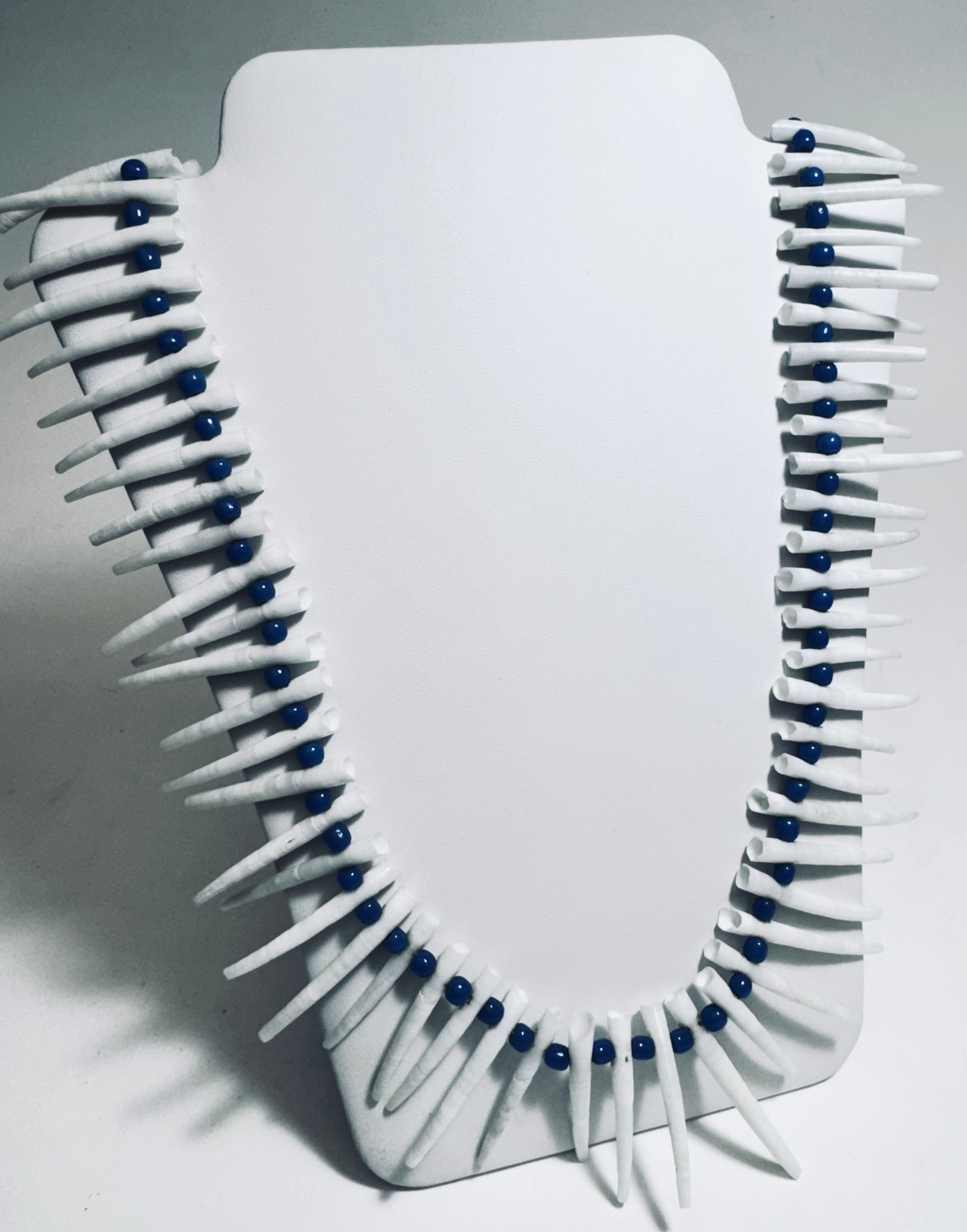 Dentalium Shell Necklace Blue