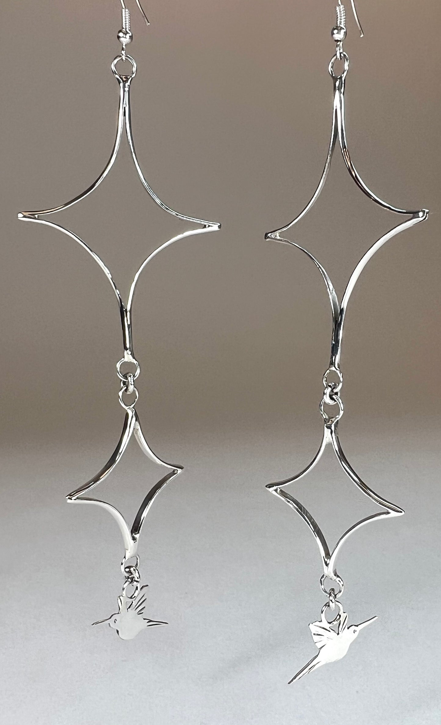 Two Star Hummingbird earrings