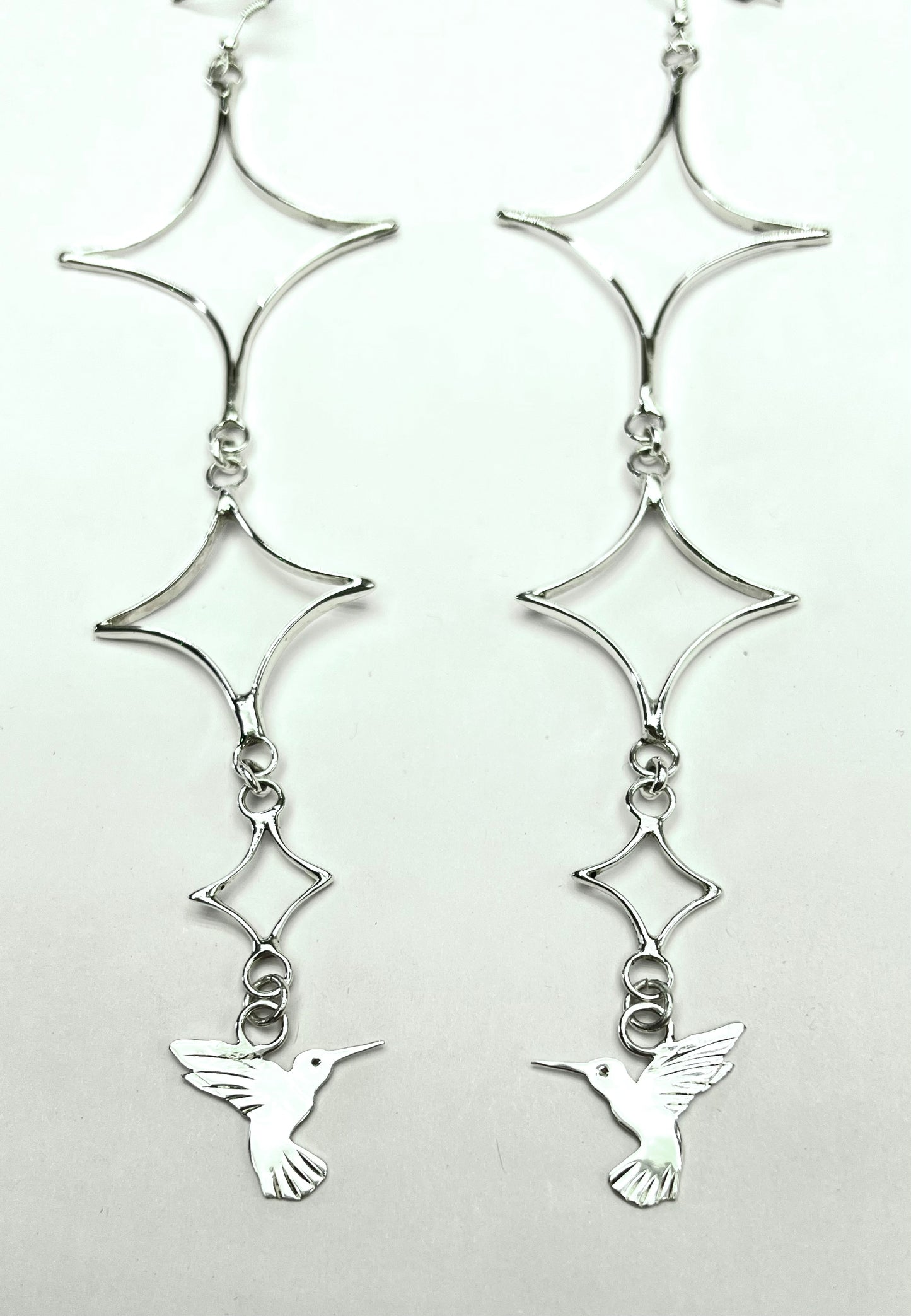 Tri-Star Hummingbird earrings